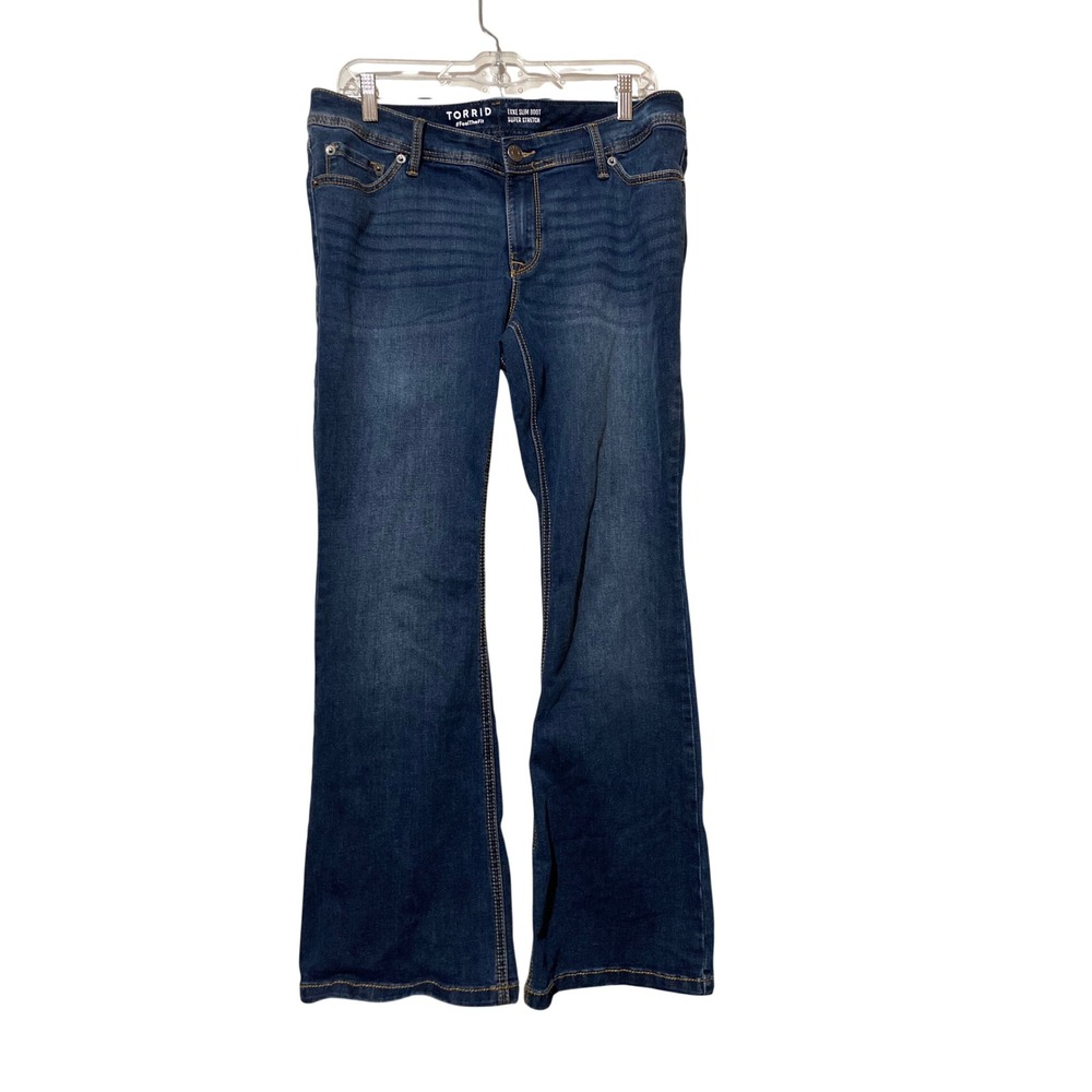 Torrid Luxe Slim Boot Super Stretch Jeans Medium Wash Blue Denim 12S